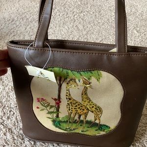 Giraffe faux leather purse